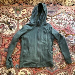 Lululemon Scuba Full Zip Hoodie Olive Green Womens Size 12